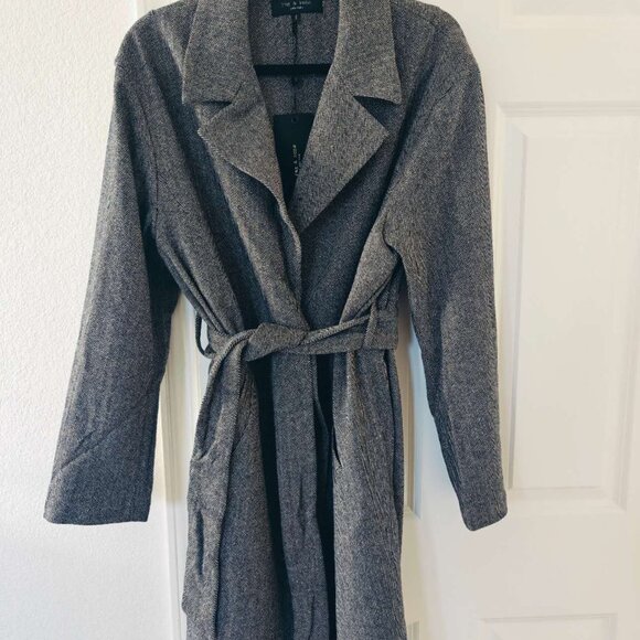 NWT rag & bone Sven Herringbone Belted Wool Coat - Picture 8 of 8